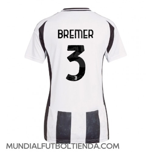 Camiseta Juventus Gleison Bremer #3 Primera Equipación Replica 2024-25 para mujer mangas cortas